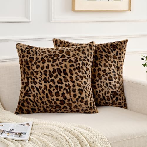 GALMAXS7 Cheetah Pillow Covers Leopard Throw Pillow Covers Set of 2 by GALMAXS7