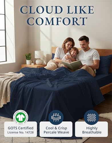 LANE LINEN Twin Sheet Set 100% Organic Cotton Cooling Soft 3pc - Image 2
