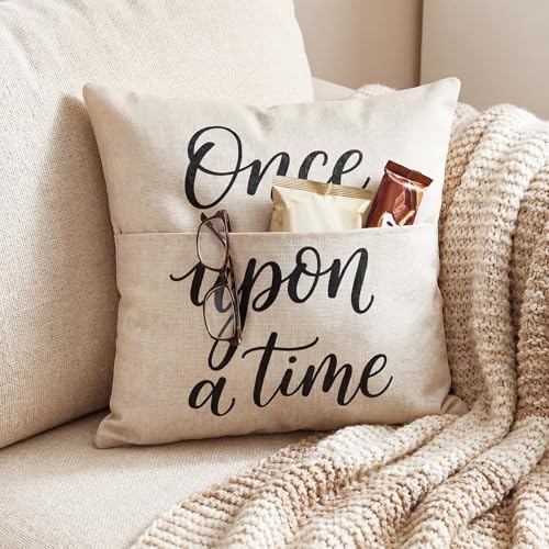 18 x 18 Inch Reading Pocket Pillow Once Upon a Time Pillow Classroom Cozy - Image 5