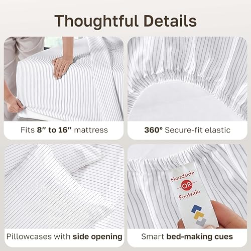 California Design Den Soft 100% Cotton Cal King Bed Sheets Set - Image 5