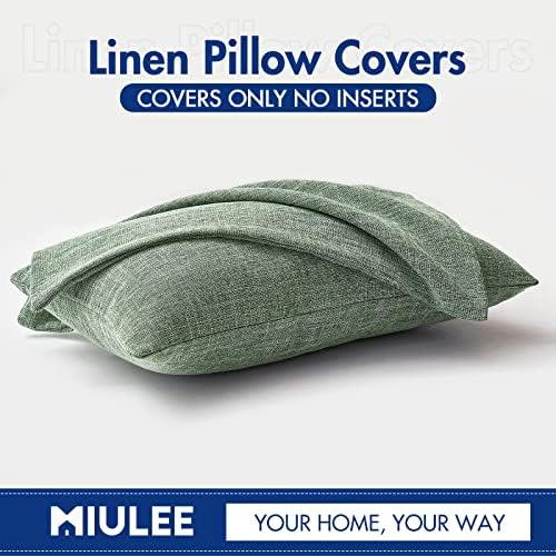 MIULEE Pack of 2 Decorative Linen Burlap Textured Pillow Covers Farmhouse Boho - Image 6