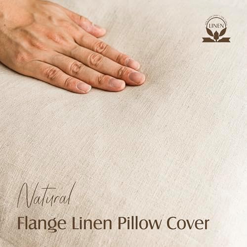 Foindtower Linen Solid Decorative Throw Pillow Covers 24x24 Natural Beige - Image 2