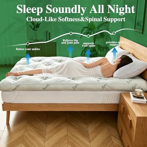 WhatsBedding 4 Inch Memory Foam Mattress Topper Queen Size - Image 5