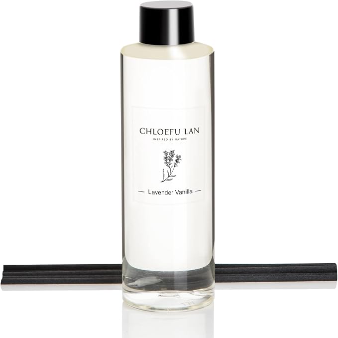 Chloefu LAN Lavender Reéd Diffuser Refill 200ml/6.76 fl oz Natural Essential by ChloefuLANScentedCandles