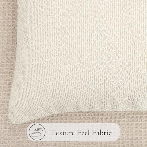 JoraLion 14x24 inch Boucle Lumbar Pillow Cover, Cream Woven Texture Neutral - Image 7
