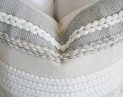 BlissBlush Gray Boho Throw Pillow Cover 18x18 Grey Decorative Accent Pillow - Image 7