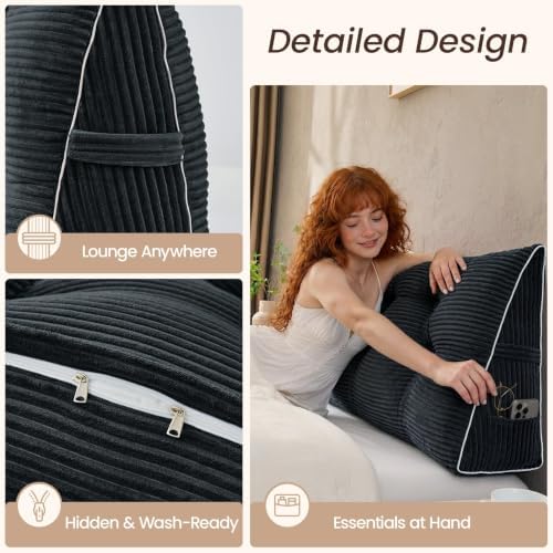 Sasttie Headboard Pillow Queen, Bed Wedge Pillow Headboard - Image 6