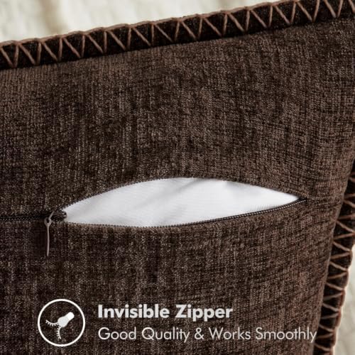 MIULEE Decorative Couch Throw Pillow Covers 18x18 Inch Dark Brown 2 Pack - Image 7