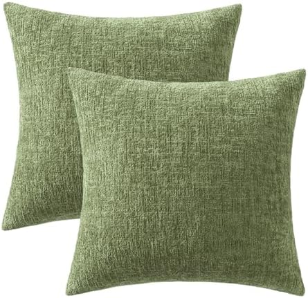 MIULEE Couch Pillow Covers Textured Chenille Home Decor 24x24 Sage Green - Image 7