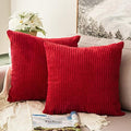 MIULEE Soft Corduroy Throw Pillow Covers Set of 2 18x18 Christmas Red by MIULEE
