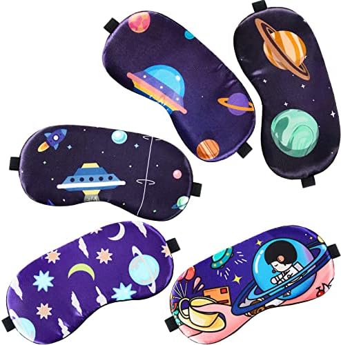 Geyoga 5 Pcs Boys Sleep Masks Planet Kids Sleeping Masks Boys Space Eye Cover by Geyoga