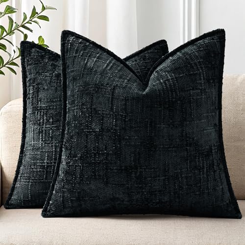 decorUhome Chenille Decorative Throw Pillow Covers 18x18 Set of 2 by decorUhome