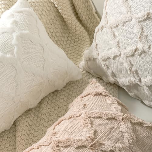 Set of 2 Soft Moroccan Throw Pillow Covers 24x24 Inch Plush Boho Decorative - Image 2