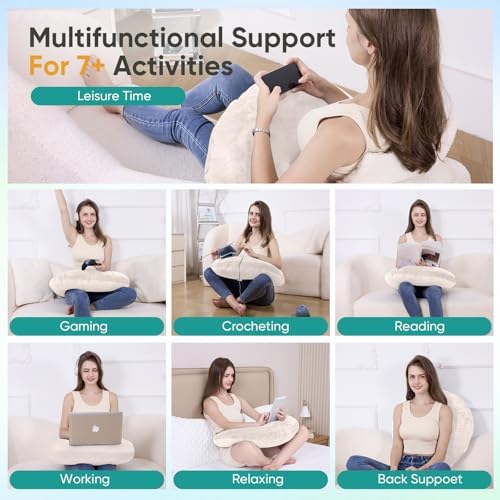 Reading Pillow for Gaming, Lap Desk Pillow Crochet Pillow Ergonomic Arm Support - Image 2