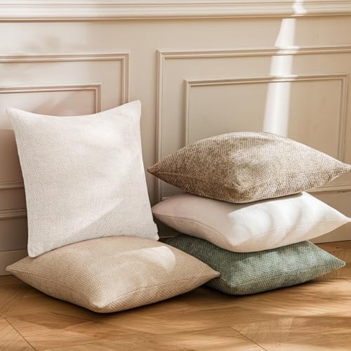 a moment Christmas White Chenille Throw Pillow Covers 20x20 Inch Pack of 2 - Image 3