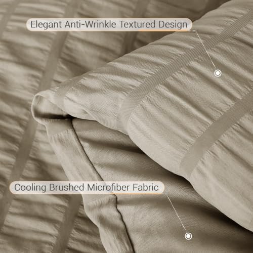 MUXHOMO 5 Pieces Twin XL Comforter Set, Seersucker Bed in a Bag Twin XL Size - Image 6