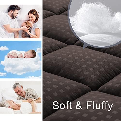 HYLEORY California King Mattress Pad Quilted Fitted Mattress Protector Cooling - Image 3