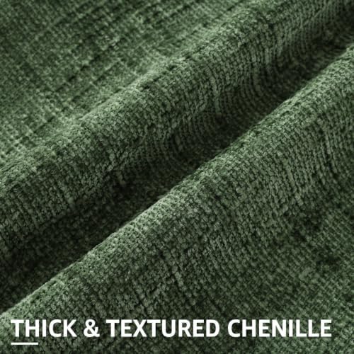 decorUhome Textured Chenille Throw Pillow Covers 26x26 Set of 2 Emerald - Image 2