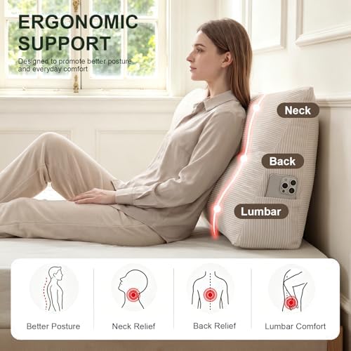 Gnostik Triangular Headboard Pillow Twin XL Dorm Bed Wedge Pillow - Image 6