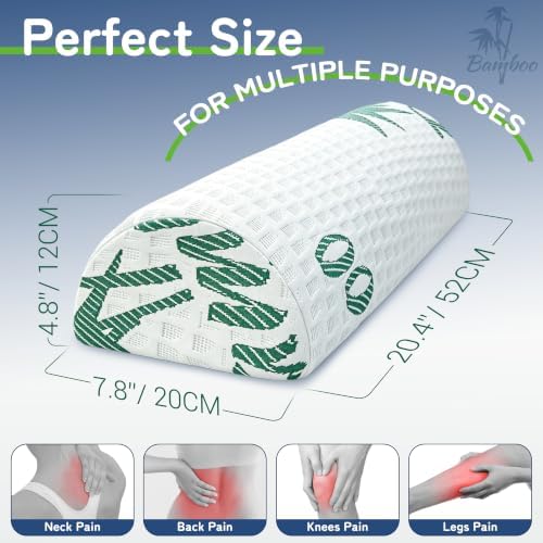 Asatdd Semi Roll Under Knee Pillow, Half Moon Bolster - Image 2