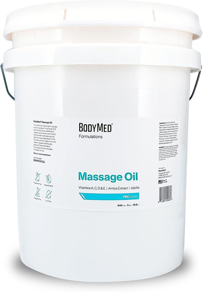 BodyMed Formulations Massage Oil, 5 gal. – Fragrance-Free, All-Natural Oil by BodyMed