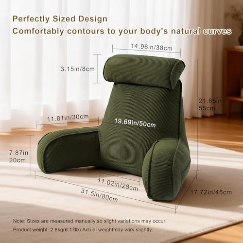 Corduroy Reading Pillow, Backrest Pillow - Image 2