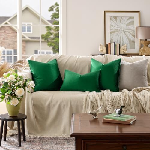 GIGIZAZA Green Pillow Covers 12x20 Decorative Pillows Pack of 2 - Image 2