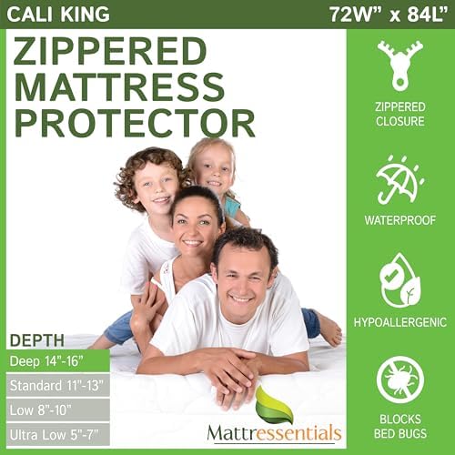 Zippered Cali King Mattress Protector by Mattressentials