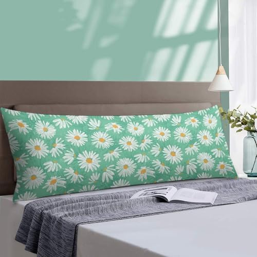 Green Daisy Body Pillow Cover Daisies Pillowcase - Image 4