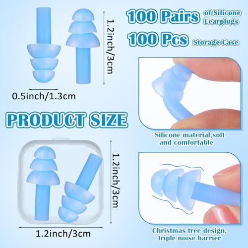 Trelaco 100 Pairs Silicone Ear Plugs Bulk - Image 2