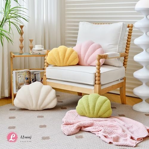 Lfsaaj Yellow Seashell Throw Pillows, Shell Shaped Throw Pillows, 13 Inch Soft - Image 5