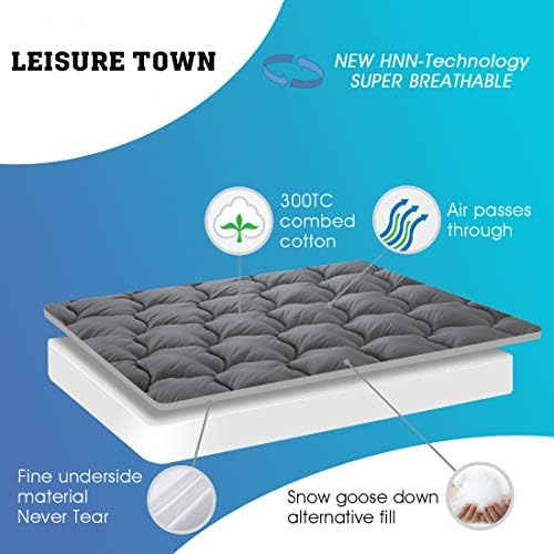 LEISURE TOWN Cotton Full Mattress Pad Fitted Quilted Mattress Cover - Image 2