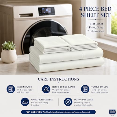 4 Piece Three Quarter Sheets Fits 16" Deep, Egyptian Cotton - Image 5