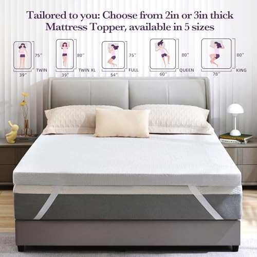 SINWEEK 2 Inch Gel Memory Foam Mattress Topper, King Size - Image 3