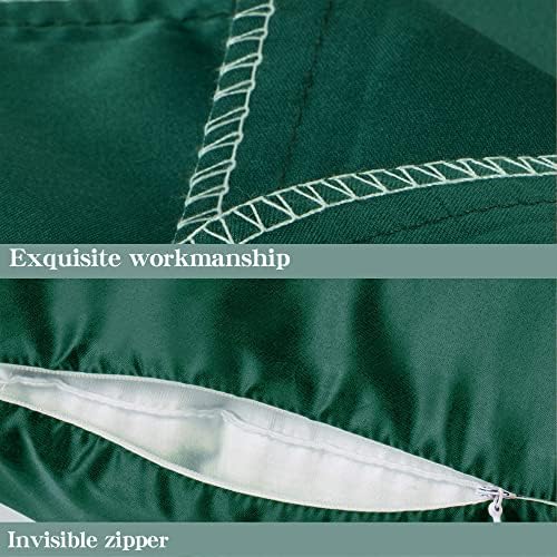 NTBAY Standard Satin Pillowcases, Dark Green - Image 4