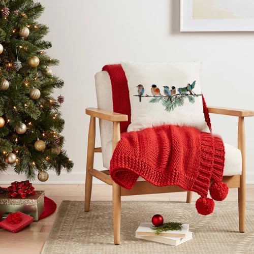 RABUSOFA Christmas Pillow Covers 18x18 Inch Birds Christmas Decorations - Image 3