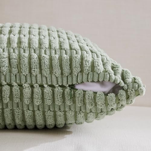 Fancy Homi Sage Green Lumbar Decorative Throw Pillow Covers 12x24 Inch - Image 3