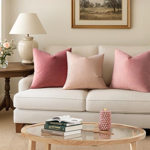 MIULEE Velvet Throw Pillow Covers 20x20 Inch Pack of 2 Dusty Pink - Image 5