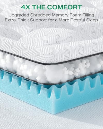 Dual Layer 4 Inch Queen Size Mattress Topper, Memory Foam Mattress Topper - Image 6
