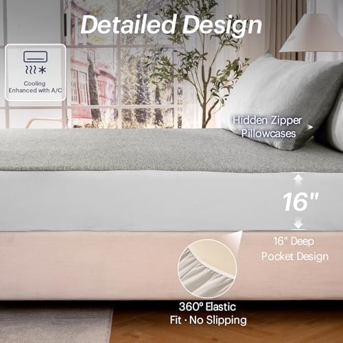 OMERAI 3PCS Cooling Sheet Set King Size, Breathable Bed Sheets - Image 3
