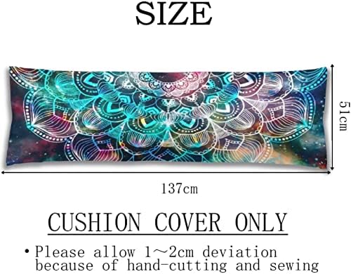 Galaxy Mandala Body Pillow Cover Retro Floral Mandalas Bohemian Compass - Image 2