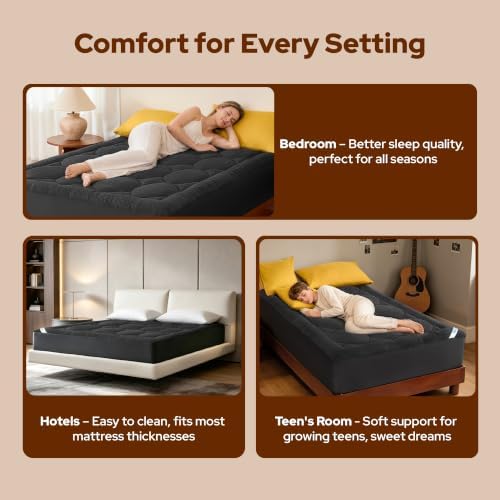 BEDLORE Twin Mattress Pad Cover, Cooling Bamboo Viscose Mattress Topper - Image 6
