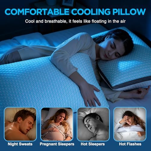 Cooling Pillows King Size Set of 2, Shredded Memory Foam Pillows - Image 4