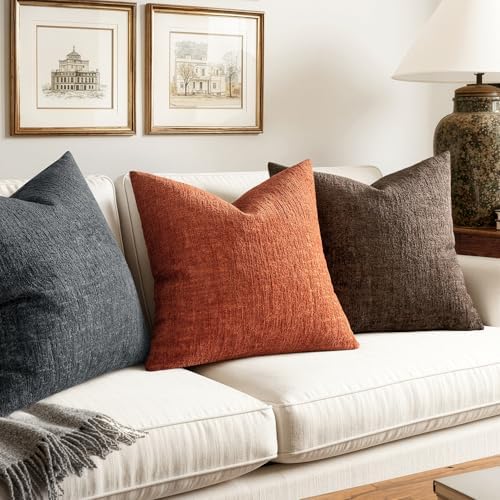 MIULEE Couch Pillow Covers Textured Chenille Home Decor 18x18 Dark Grey - Image 5