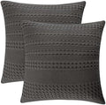 PHF 100% Cotton Waffle Weave Euro Sham Covers, 2 Pack 26" x 26" Bed Pillow by PHF