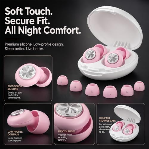 45dB Ear Plugs for Sleeping, Soft Silicone for Side Sleepers, 4 Sizes - Image 6