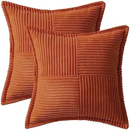 MIULEE Fall Burnt Orange Decorative Euro Sham Throw Pillow Covers 22x22 in - Image 6