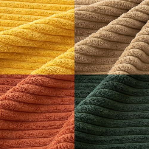 MIULEE Fall Corduroy Decorative Throw Pillow Covers Green-Rust 20x20 - Image 3