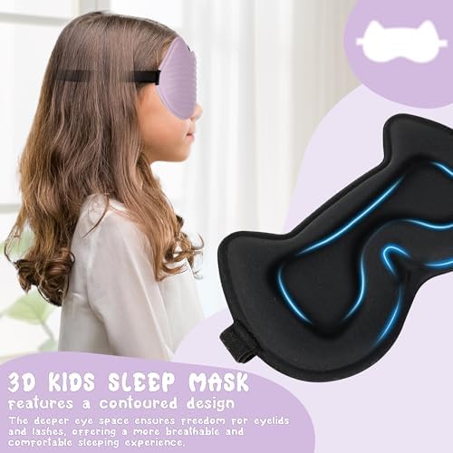 Kids Sleep Mask Eye Mask: 3D Contoured Cup Sleeping Masks Pressure-Free - Image 6