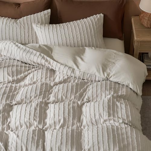 JELLYMONI Oatmeal Striped Tufted Pillowcases King Size - Image 6